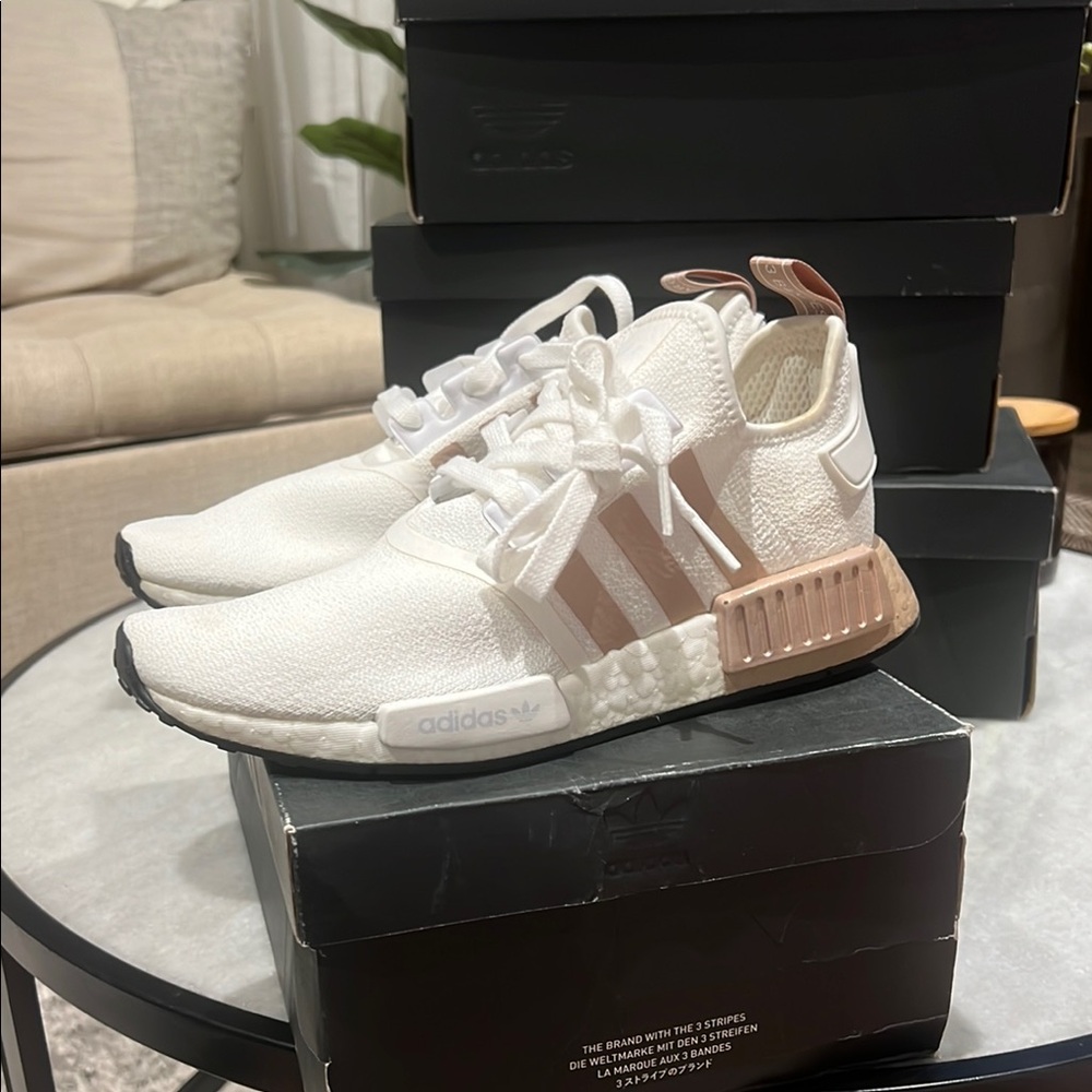 Adidas White and Pink Sneakers with Modern Design